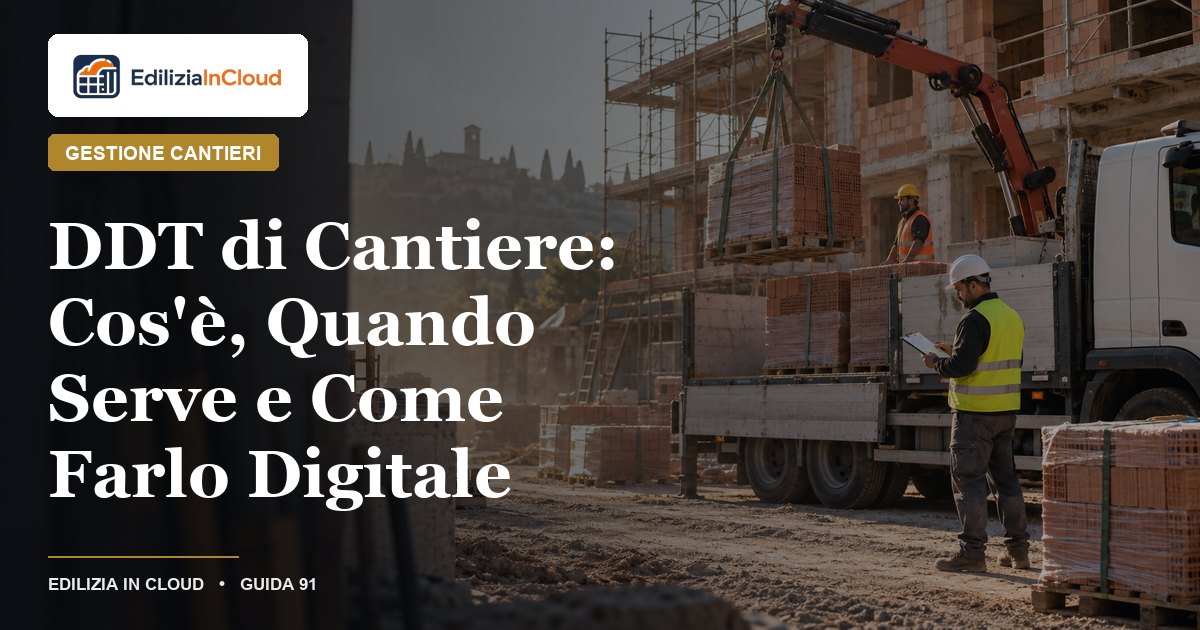 DDT di Cantiere: Cos'è, Quando Serve e Come Farlo Digitale