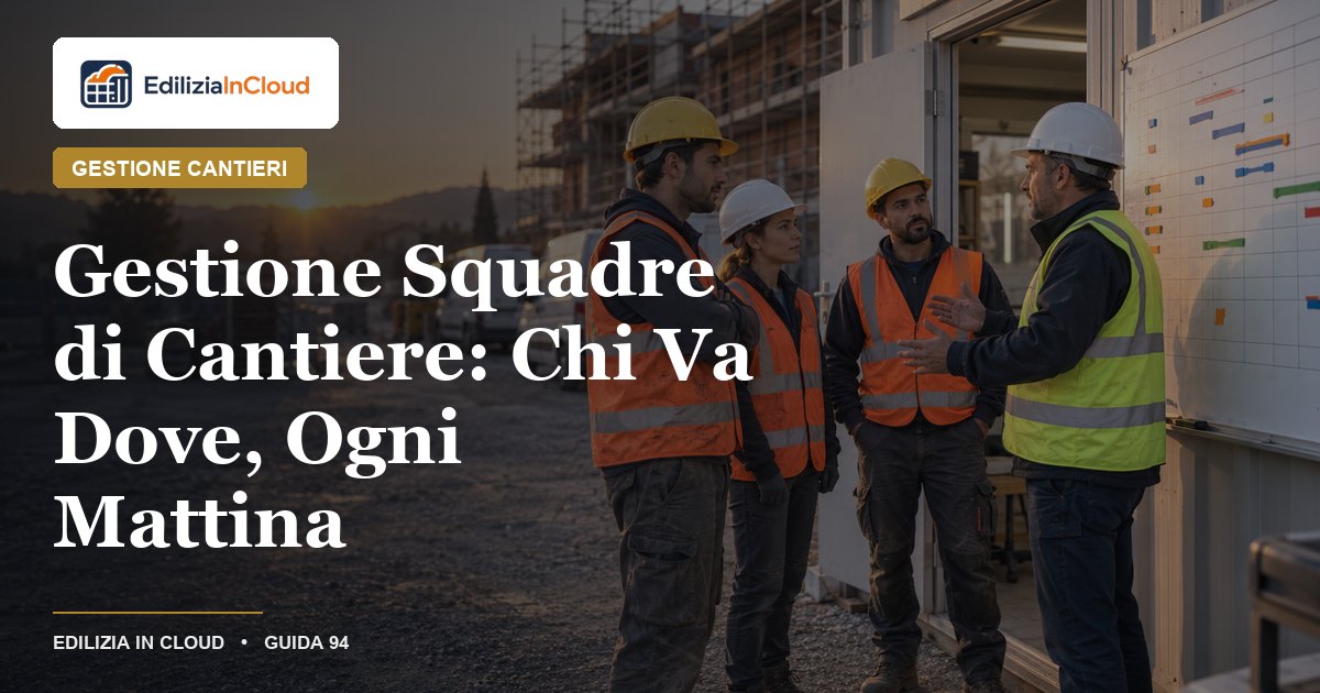 Gestione Squadre di Cantiere: Chi Va Dove, Ogni Mattina